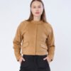 Lyonesse Stretch Suede Baseball Jacket